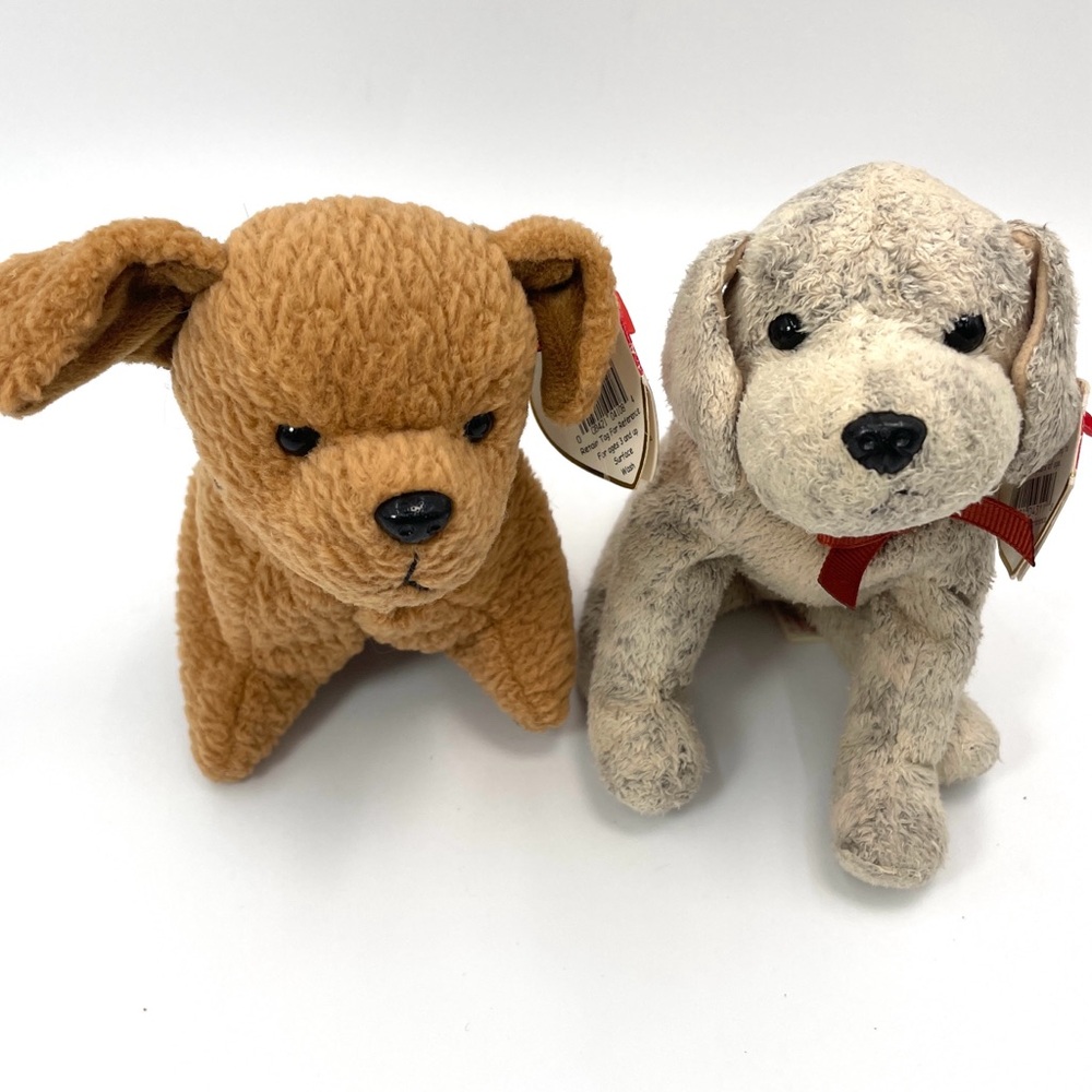 Ty Beanie Baby Lot of 2 Dogs TUFFY & TRICKS